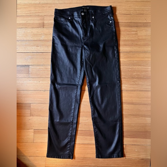 Banana Republic Black High Rise Slim Coated Jeans Sz 8 - Picture 6 of 13